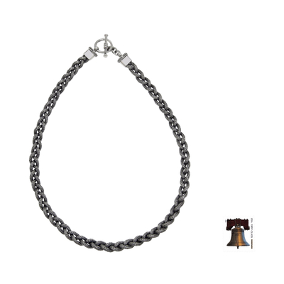 Men's sterling silver necklace, 'Naga Braid' - Men's sterling silver necklace