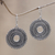 Sterling silver dangle earrings, 'Dazzling Moons' - Sterling silver dangle earrings thumbail