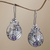 Amethyst flower earrings, 'Butterflies and Frangipani' - Floral Sterling Silver Dangle Earrings thumbail