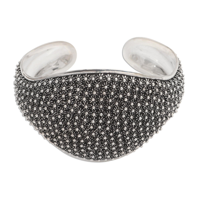 Sterling silver cuff bracelet, 'Pikun Galaxy' - Unique Sterling Silver Cuff Bracelet