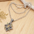 Peridot and citrine pendant necklace, 'Jasmine Shield' - Peridot and citrine pendant necklace