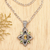 Peridot and citrine pendant necklace, 'Jasmine Shield' - Peridot and citrine pendant necklace