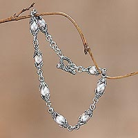 Cultured pearl link bracelet, 'Passion Fruit'