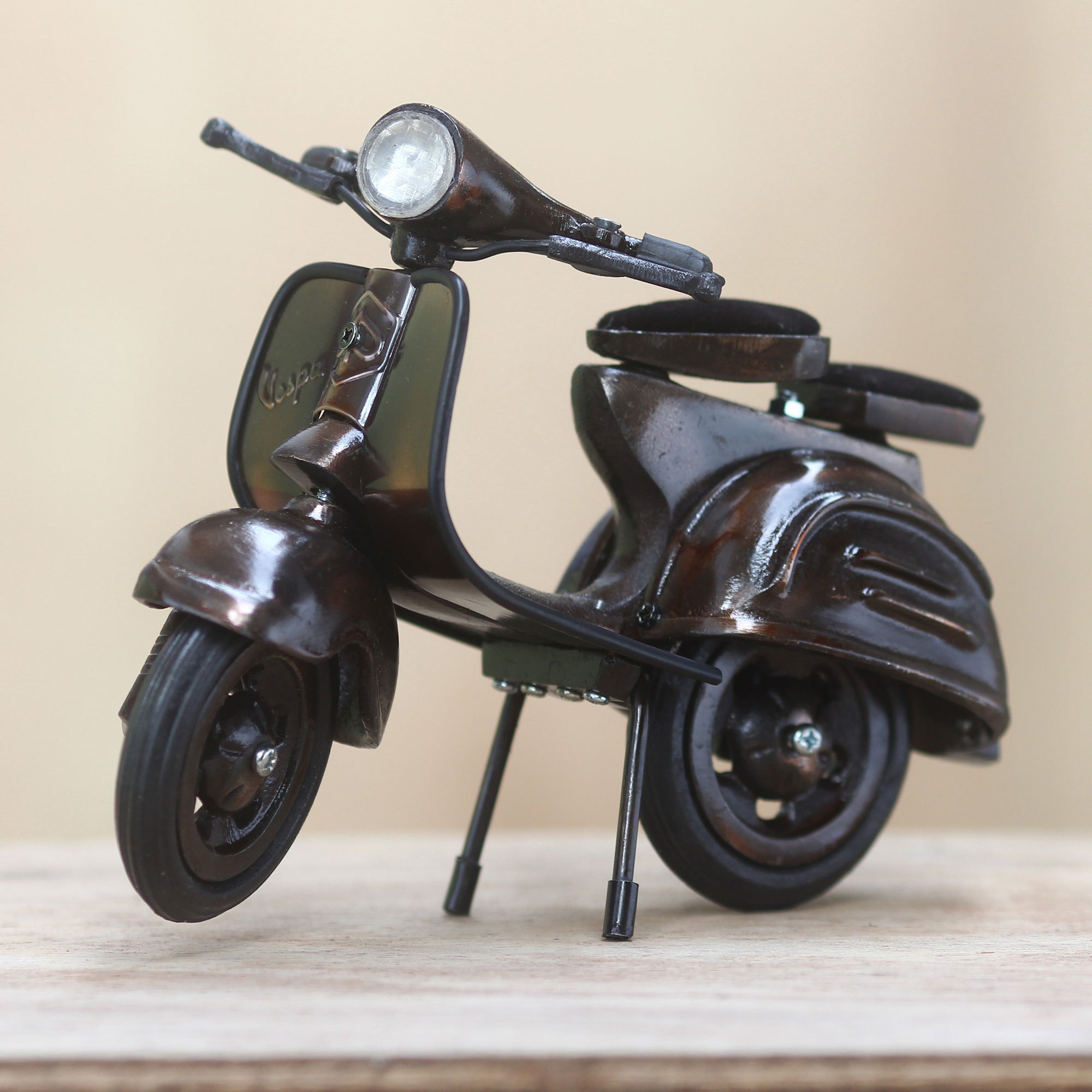 UNICEF Market Brass Vespa Statue from Indonesia Classic Scooter
