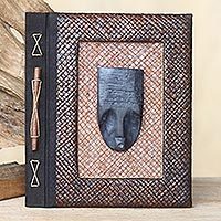 Wood and natural fibers photo album, 'Reminiscent Woman' - Wood and natural fibers photo album