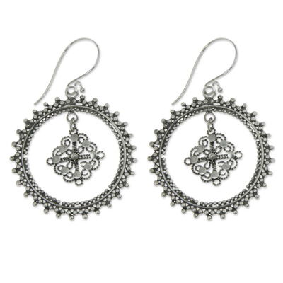 Sterling silver dangle earrings, 'Mystic Aura' - Handmade Silver Dangle Earrings Sterling 925