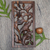 Wood relief panel, 'Bali Orchid' - Hand Carved Orchid Relief Wall Panel (image 2j) thumbail