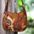Beaded cotton batik shoulder bag, 'King's Bird' - Beaded Red Cotton Batik Shoulder Bag thumbail