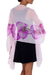 Hand painted silk shawl, 'Lavender Orchid' - Lavender Orchid Handpainted Silk Chiffon Shawl (image 2d) thumbail