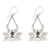 Blue topaz dangle earrings, 'Treasured Lotus' - Blue topaz flower earrings thumbail
