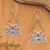Garnet dangle earrings, 'Treasured Lotus' - Garnet flower earrings