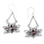 Garnet dangle earrings, 'Treasured Lotus' - Garnet flower earrings thumbail
