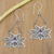 Garnet dangle earrings, 'Treasured Lotus' - Garnet flower earrings (image 2b) thumbail