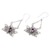 Garnet dangle earrings, 'Treasured Lotus' - Garnet flower earrings (image 2c) thumbail