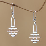 Gold accent earrings, 'Golden Horizon' - Gold accent dangle earrings