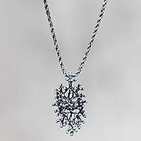Sterling silver pendant necklace, 'Menjangan Glory' - Fair Trade Sterling Silver Necklace Artisan Jewelry