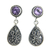 Amethyst dangle earrings, 'Joyous Beauty' - Silver and Amethyst Earrings Balinese Handcrafted Jewelry