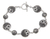 Sterling silver link bracelet, 'Frangipani Yin Yang' - Artisan Jewelry Link Bracelet Sterling Silver