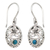 Sterling silver flower earrings, 'Bali Bouquet' - Artisan Crafted Turquoise Flower Earrings