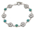 Sterling silver link bracelet, 'Island of Flowers' - Fair Trade Handcrafted Balinese Turquoise Bracelet
