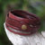Leather wrap bracelet, 'Crimson Whisper' - Artisan Crafted Red Leather Wrap Bracelet thumbail