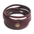 Leather wrap bracelet, 'Crimson Whisper' - Artisan Crafted Red Leather Wrap Bracelet (image 2a) thumbail