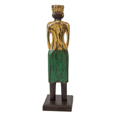 Wood sculpture, 'Regional Chief' - Indonesian Colonial Style Wood Sculpture