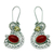 Carnelian and citrine dangle earrings, 'Balinese Swan' - Silver Swan Earrings with Carnelian and Citrine thumbail