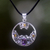 Citrine and amethyst floral necklace, 'Frangipani Moon' - Citrine Amethyst and Sterling Silver Necklace Bali Jewelry thumbail