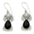 Cultured pearls and onyx flower earrings, 'Frangipani Nights' - Pearls and Onyx Earrings Artisan Crafted Thai Jewelry (image 2a) thumbail