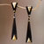 Horn dangle earrings, 'Black Mountain' - Handcrafted Brass Accent Earrings with Water Buffalo Horn thumbail