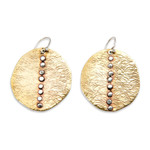 Brass and sterling silver dangle earrings, 'Ocean Sunset' - Handmade Silver Accent Brass Dangle Earrings