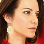 Brass and sterling silver dangle earrings, 'Ocean Sunset' - Handmade Silver Accent Brass Dangle Earrings