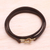 Leather wrap bracelet, 'Quartet in Brown' - Quality Leather Wrap Bracelet with Antiqued Brass Clasp thumbail