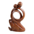Wood statuette, 'Together Forever' - Abstract Lovers Sculpture (image 2b) thumbail