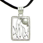 Cultured pearl pendant necklace, 'Nature's Moon' - Artisan Crafted Pearl and Sterling Silver Necklace Jewelry