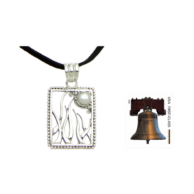 collar con colgante de perlas cultivadas - Joyas artesanales de perlas y collares de plata esterlina