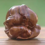 Wood statuette, 'Meditating Yogi' - hand Carved Yoga Sculpture