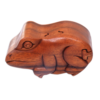 Hand Carved Balinese Wood Puzzle Box
