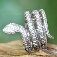 Silver necklace designs - Artisan Crafted 925 Silver Mid-Finger Ring from Thailand