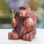 Wood statuette, 'Orangutan Plays the Kempur' - Vivid Wood Sculpture Carved by Hand (image 2) thumbail