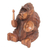Wood statuette, 'Orangutan Plays the Kempur' - Vivid Wood Sculpture Carved by Hand (image 2c) thumbail