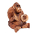 Wood statuette, 'Orangutan Plays the Ceng-ceng' - Hand-carved Sculpture from Bali (image 2b) thumbail
