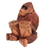 Wood statuette, 'Orangutan Plays the Jambe' - Handcrafted Wood Sculpture from Bali (image 2b) thumbail