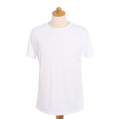 Men's cotton founder's t-shirt, 'White Kuta Breeze' - White All Cotton Jersey Founder's T-shirt for Men