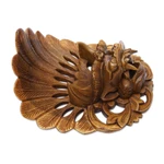 Wood mask, 'Balinese Protector' - Hand Carved Bhoma Wall Mask