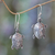 Sterling silver dangle earrings, 'Turtle of the Sea' - Handcrafted Silver Turtle Earrings thumbail