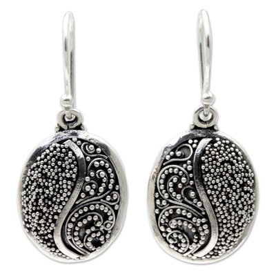 Sterling silver dangle earrings, 'Seeds of Beauty' - Handcrafted Silver Granule Earrings from Bali