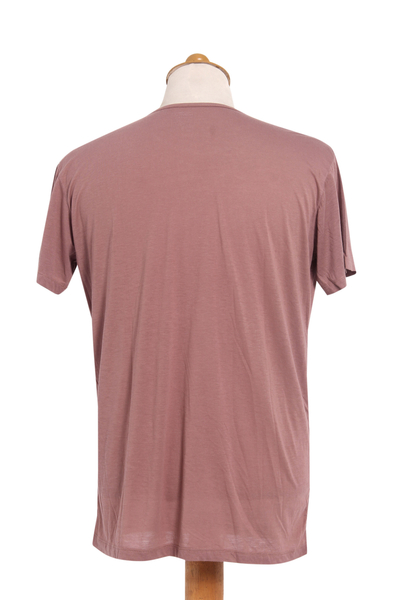 Men's cotton founder's t-shirt, 'Brown Kuta Breeze' - Men's Brown Cotton Founder's Jersey Tee