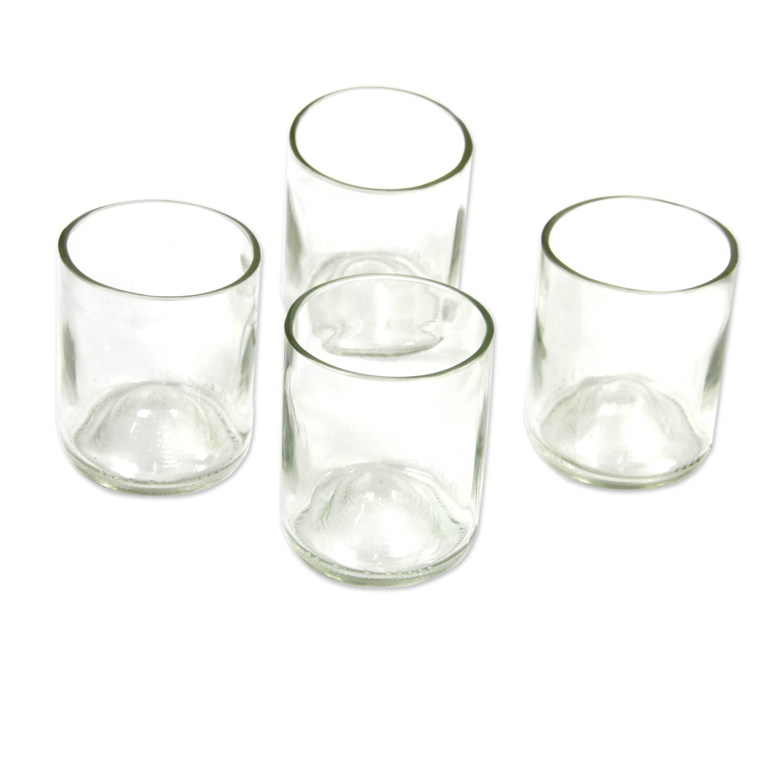 Recycled Drinking Glasses from Bali (Set of 4) Crystal Vision NOVICA